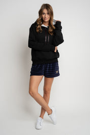 BLACK HOODED SWEATSHIRT - EMMA