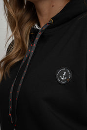 BLACK HOODED SWEATSHIRT - EMMA