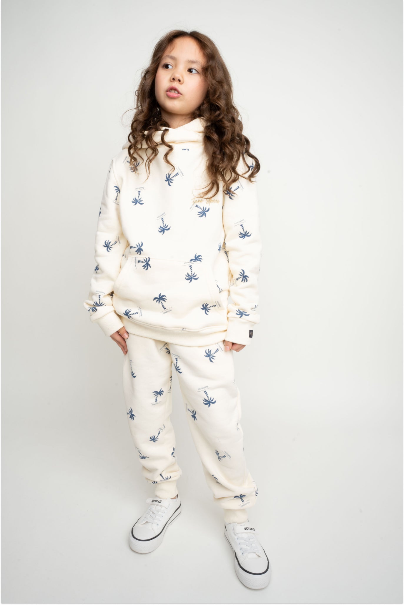 CHILDREN'S ECRU HOODED SWEATSHIRT - RUM