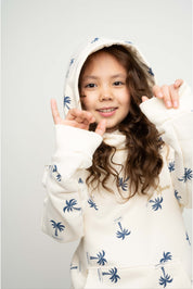 CHILDREN'S ECRU HOODED SWEATSHIRT - RUM