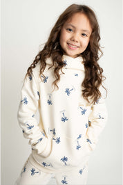 CHILDREN'S ECRU HOODED SWEATSHIRT - RUM