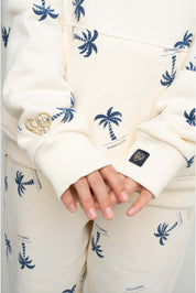 CHILDREN'S ECRU HOODED SWEATSHIRT - RUM
