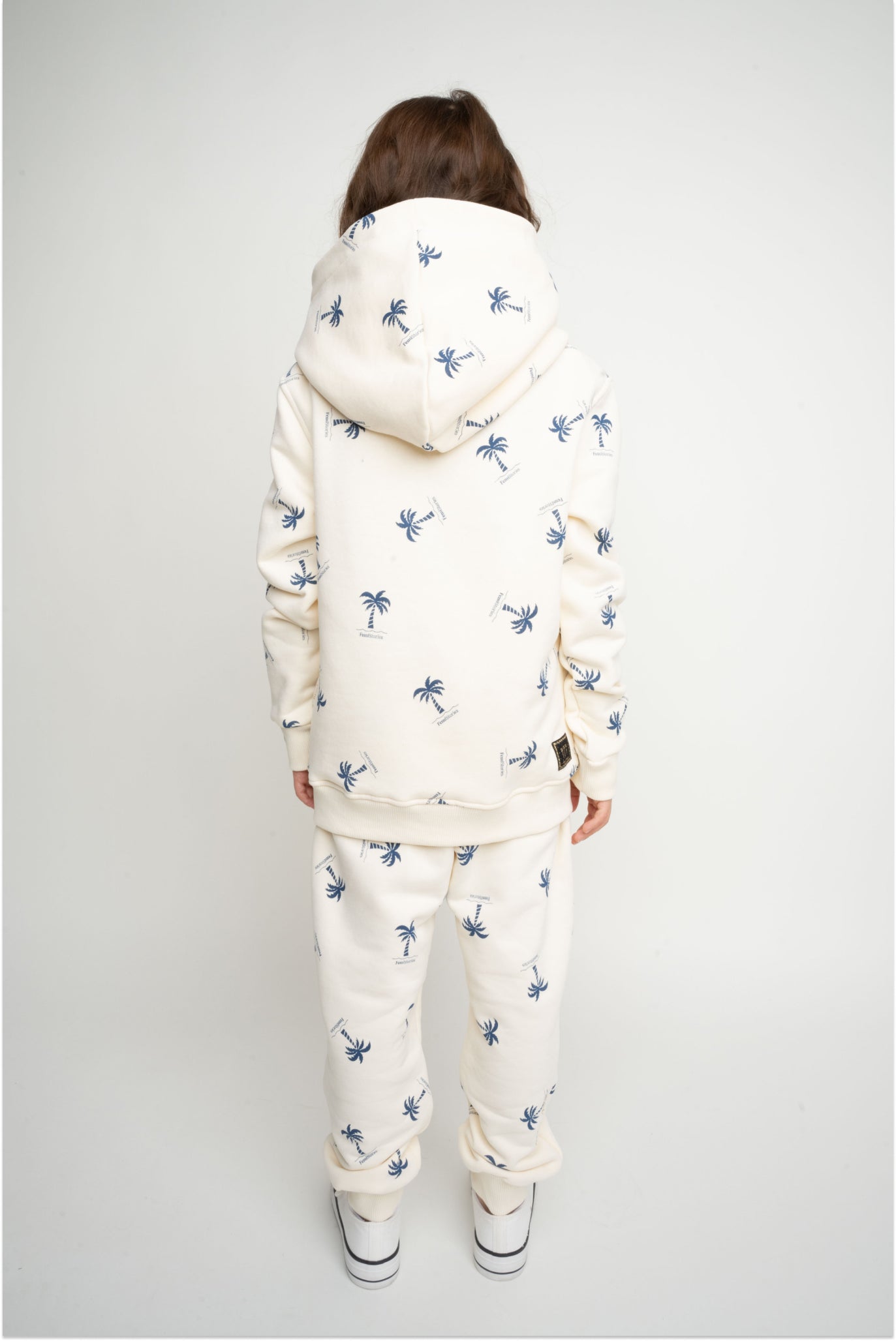 CHILDREN'S ECRU HOODED SWEATSHIRT - RUM