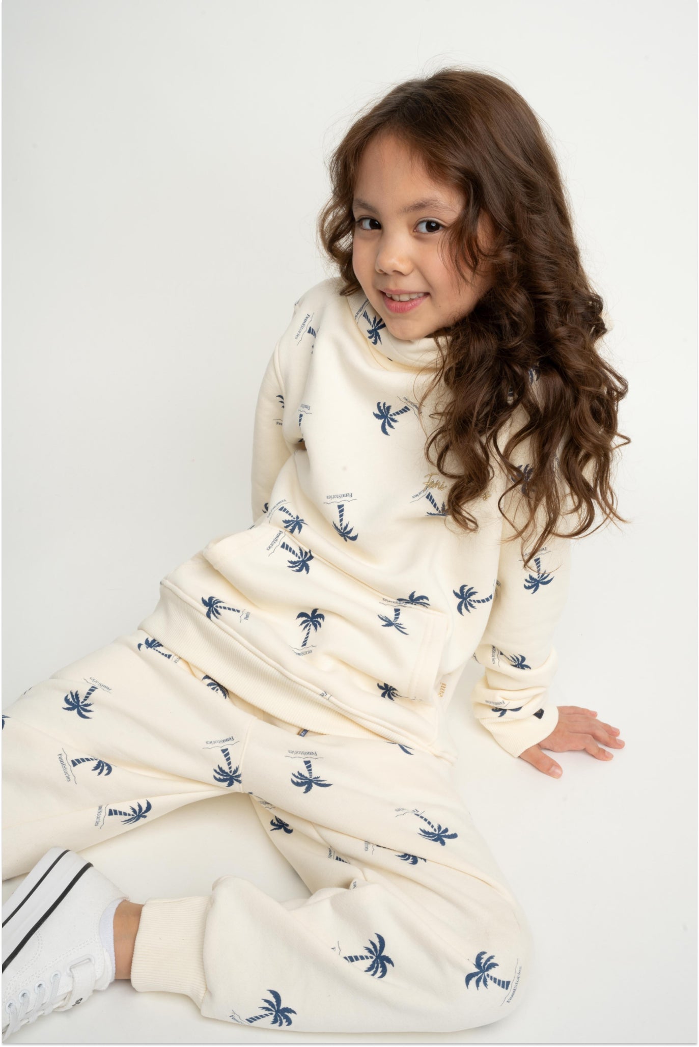 CHILDREN'S ECRU HOODED SWEATSHIRT - RUM
