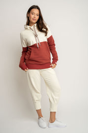 BLUZA Z KAPTUREM CEGLASTA - KENTA