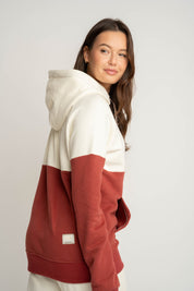 BLUZA Z KAPTUREM CEGLASTA - KENTA