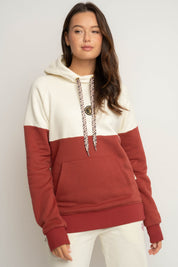BLUZA Z KAPTUREM CEGLASTA - KENTA