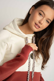 BLUZA Z KAPTUREM CEGLASTA - KENTA