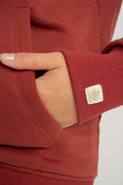 BLUZA Z KAPTUREM CEGLASTA - KENTA