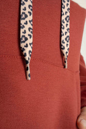 BLUZA Z KAPTUREM CEGLASTA - KENTA