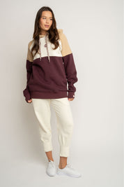 BLUZA Z KAPTUREM BORDOWA - NEMOS