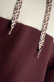 BLUZA Z KAPTUREM BORDOWA - NEMOS