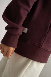 BLUZA Z KAPTUREM BORDOWA - NEMOS