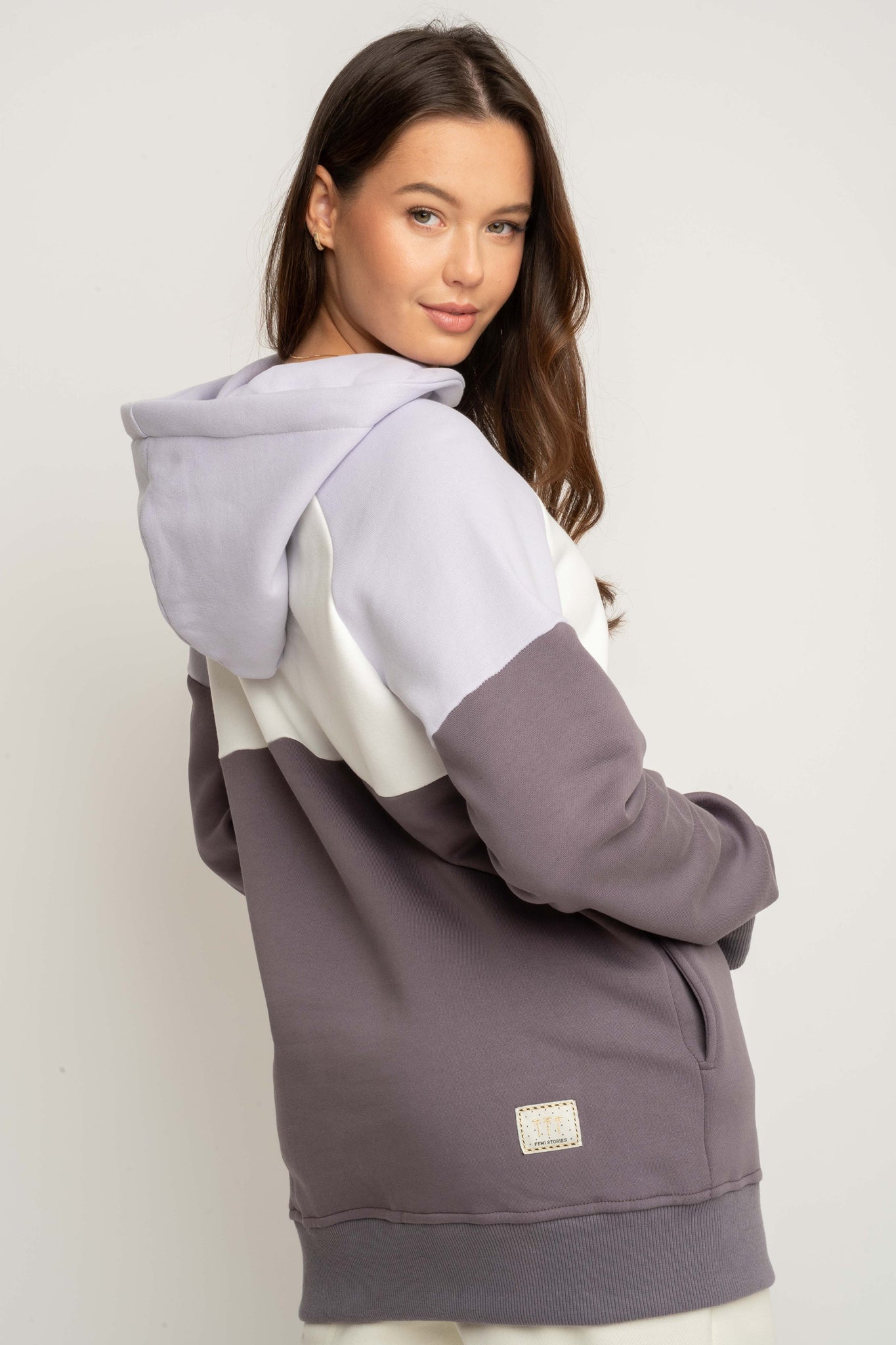 BLUZA Z KAPTUREM FIOLETOWA - NEMOS