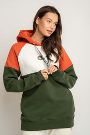 BLUZA Z KAPTUREM W KOLORZE KHAKI - NEMOS