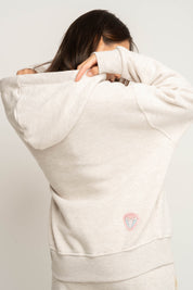 BLUZA Z KAPTUREM W KOLORZE NATURALNEJ KONOPII  - AURENA