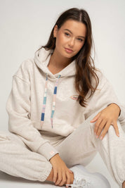 BLUZA Z KAPTUREM W KOLORZE NATURALNEJ KONOPII  - AURENA