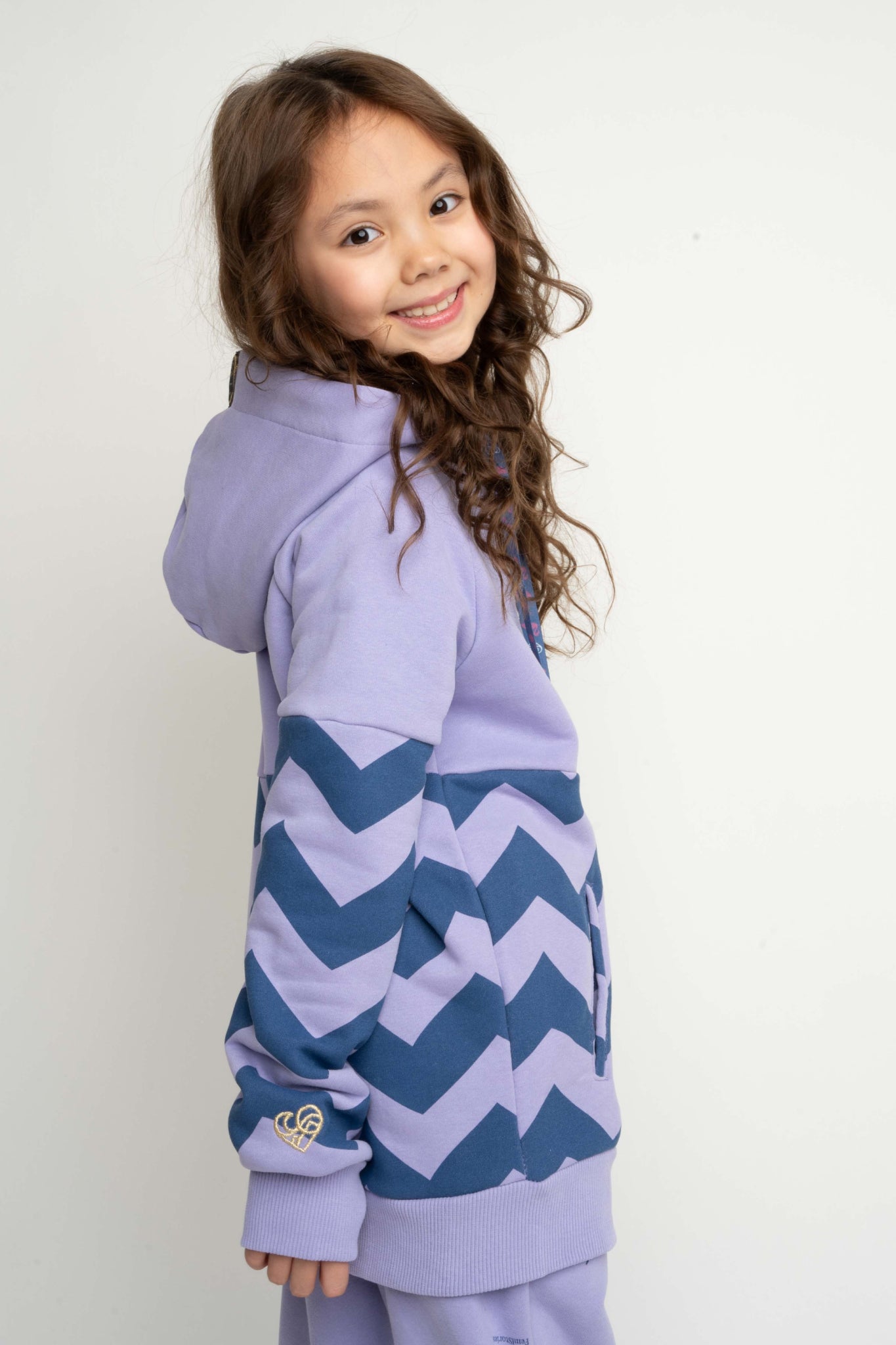 CHILDREN'S LAVENDER HOODED SWEATSHIRT - KENTA