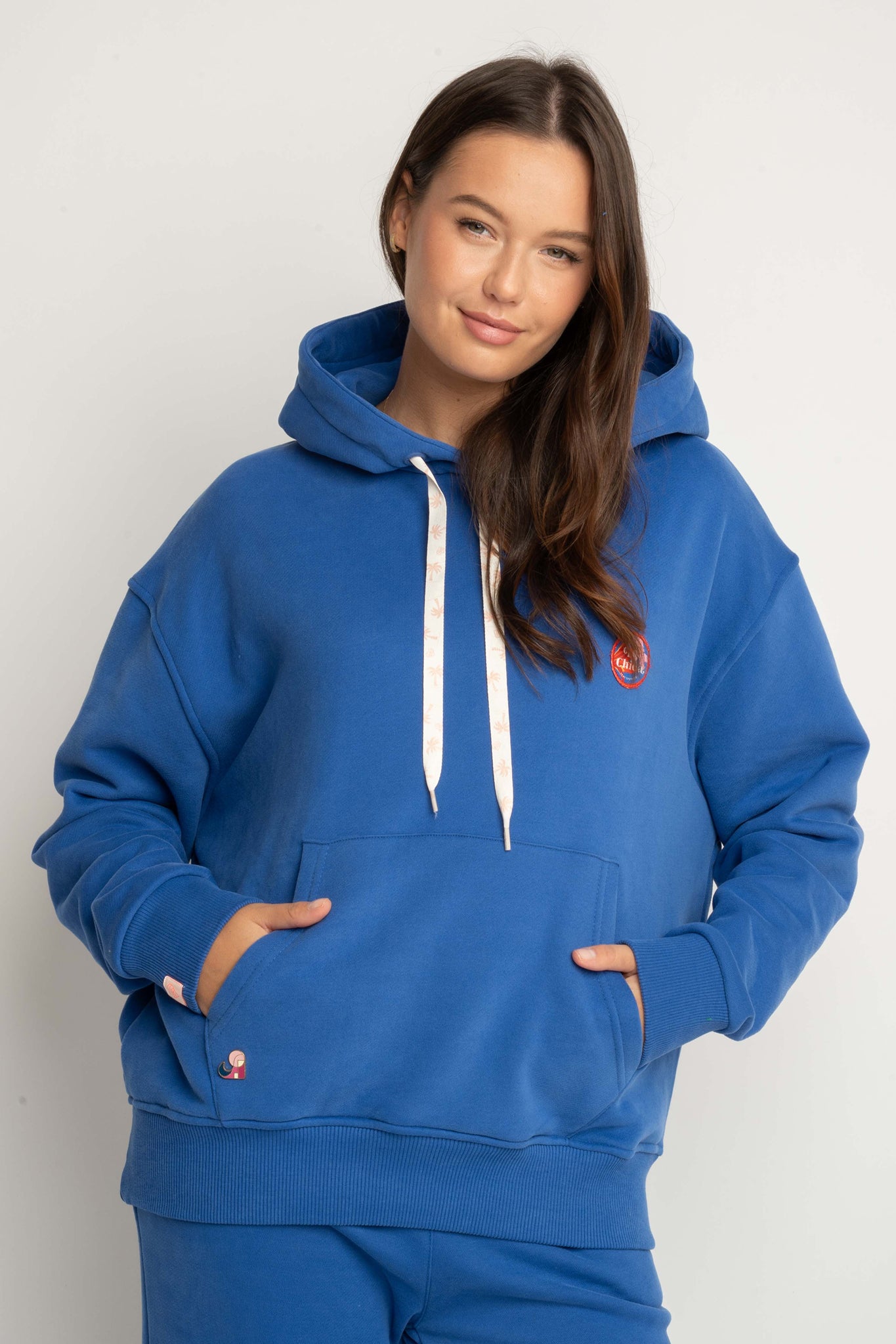 BLUZA Z KAPTUREM CIEMNONIEBIESKA - AURENA