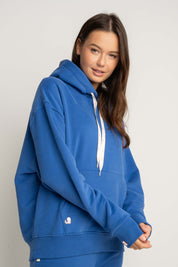 BLUZA Z KAPTUREM CIEMNONIEBIESKA - AURENA