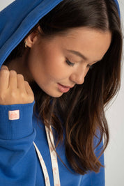 BLUZA Z KAPTUREM CIEMNONIEBIESKA - AURENA