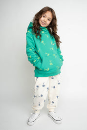 CHILDREN'S GREEN HOODED SWEATSHIRT - RUM