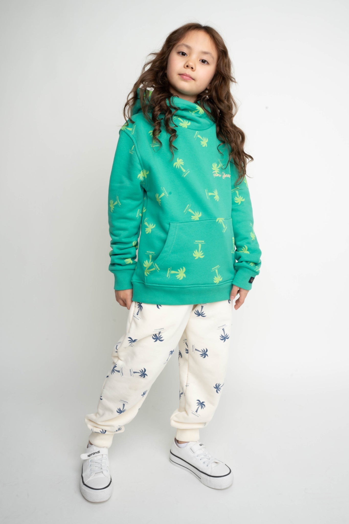 CHILDREN'S GREEN HOODED SWEATSHIRT - RUM