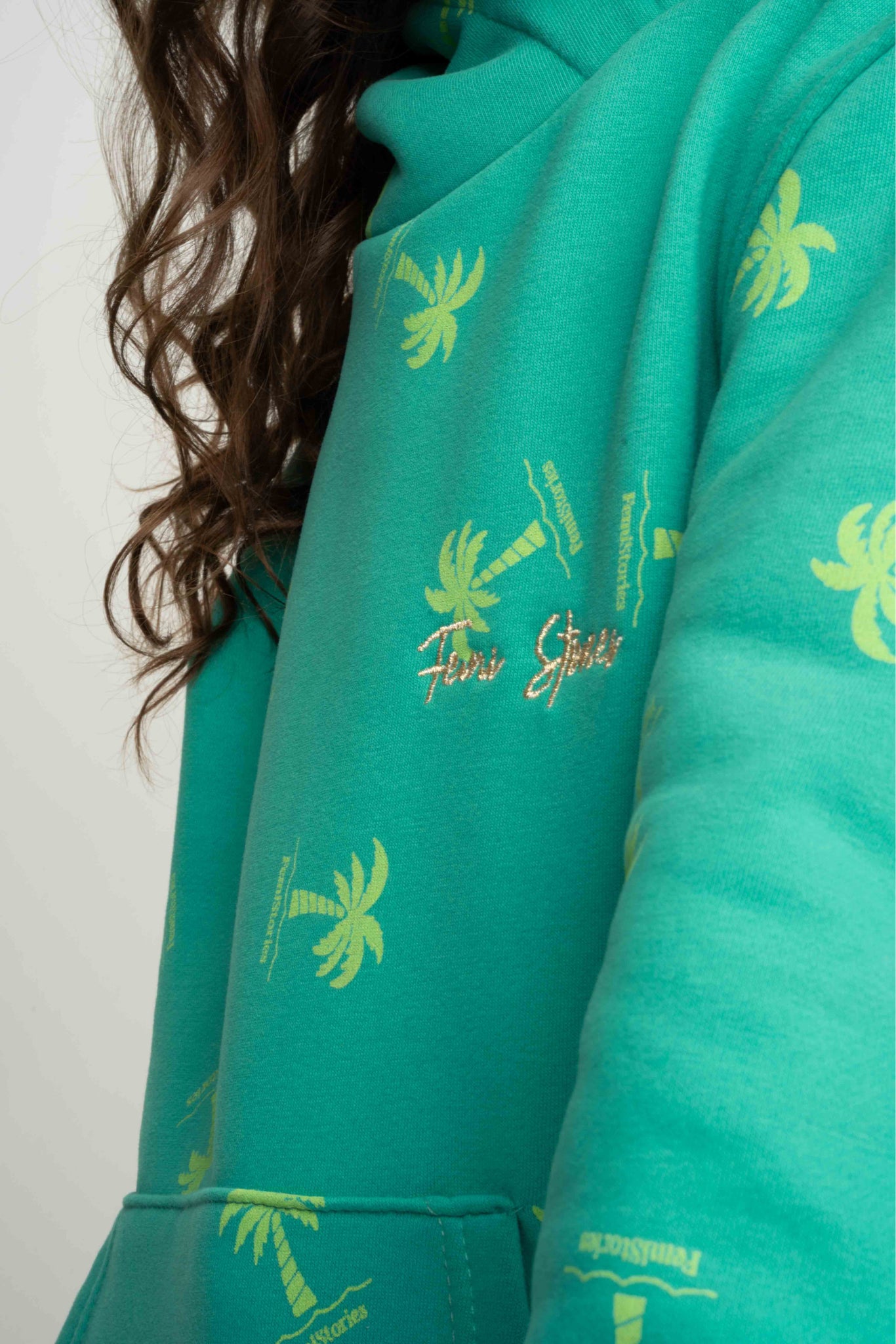 CHILDREN'S GREEN HOODED SWEATSHIRT - RUM