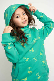 CHILDREN'S GREEN HOODED SWEATSHIRT - RUM