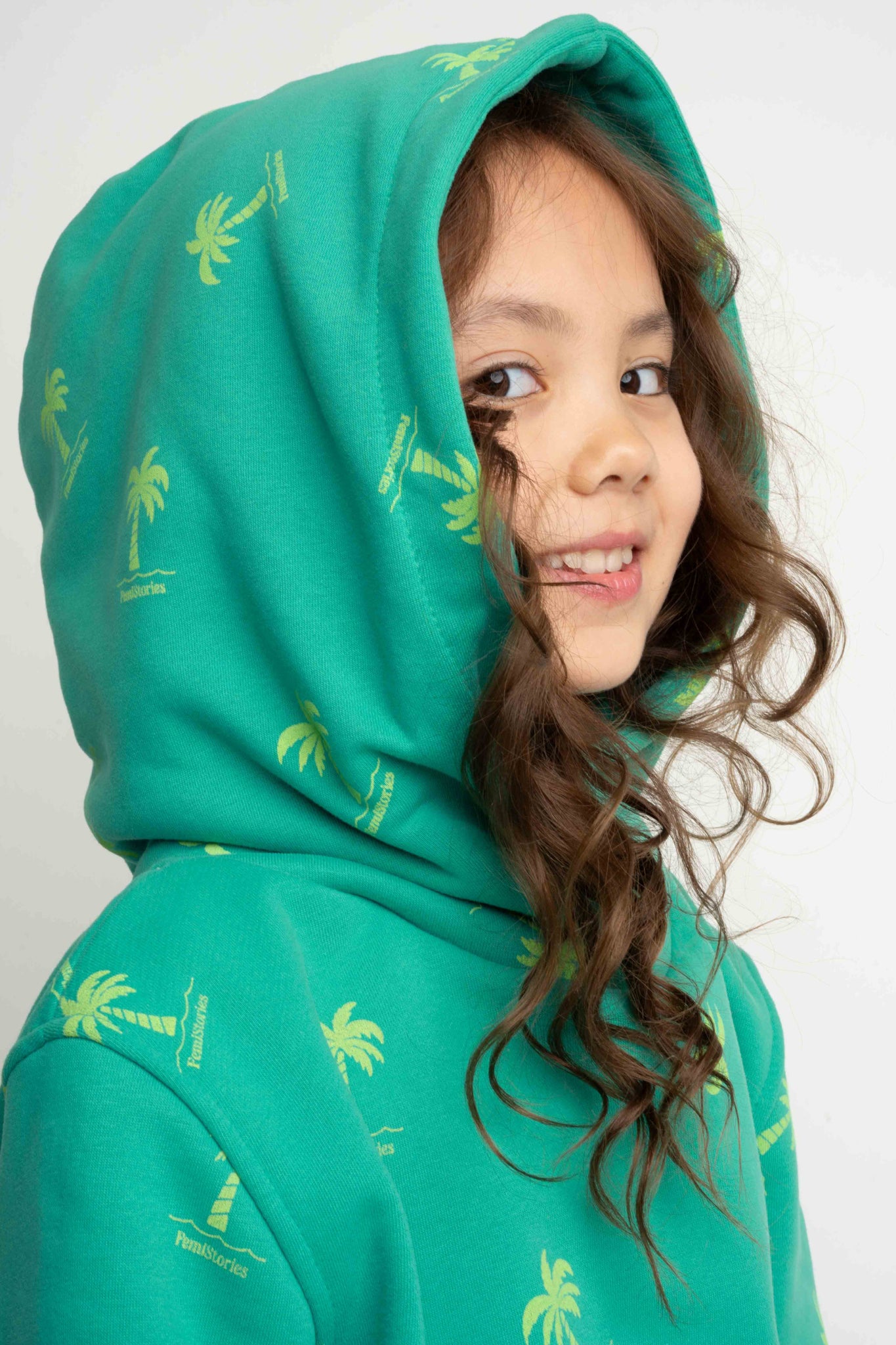 CHILDREN'S GREEN HOODED SWEATSHIRT - RUM