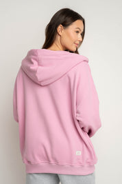 BLUZA Z KAPTUREM ROZPINANA RÓŻÓWA - FLEUR