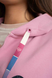 BLUZA Z KAPTUREM ROZPINANA RÓŻÓWA - FLEUR