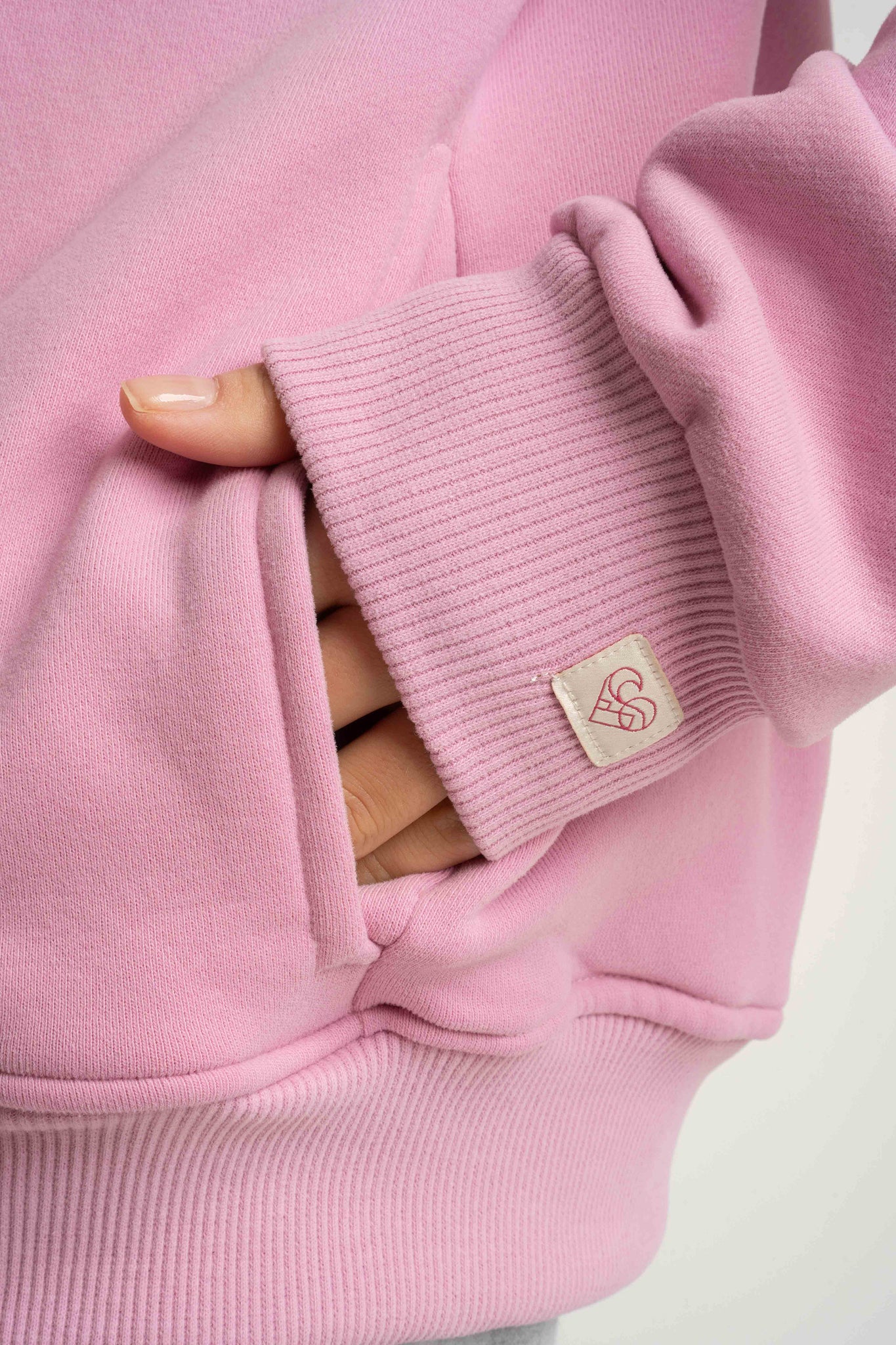 BLUZA Z KAPTUREM ROZPINANA RÓŻÓWA - FLEUR