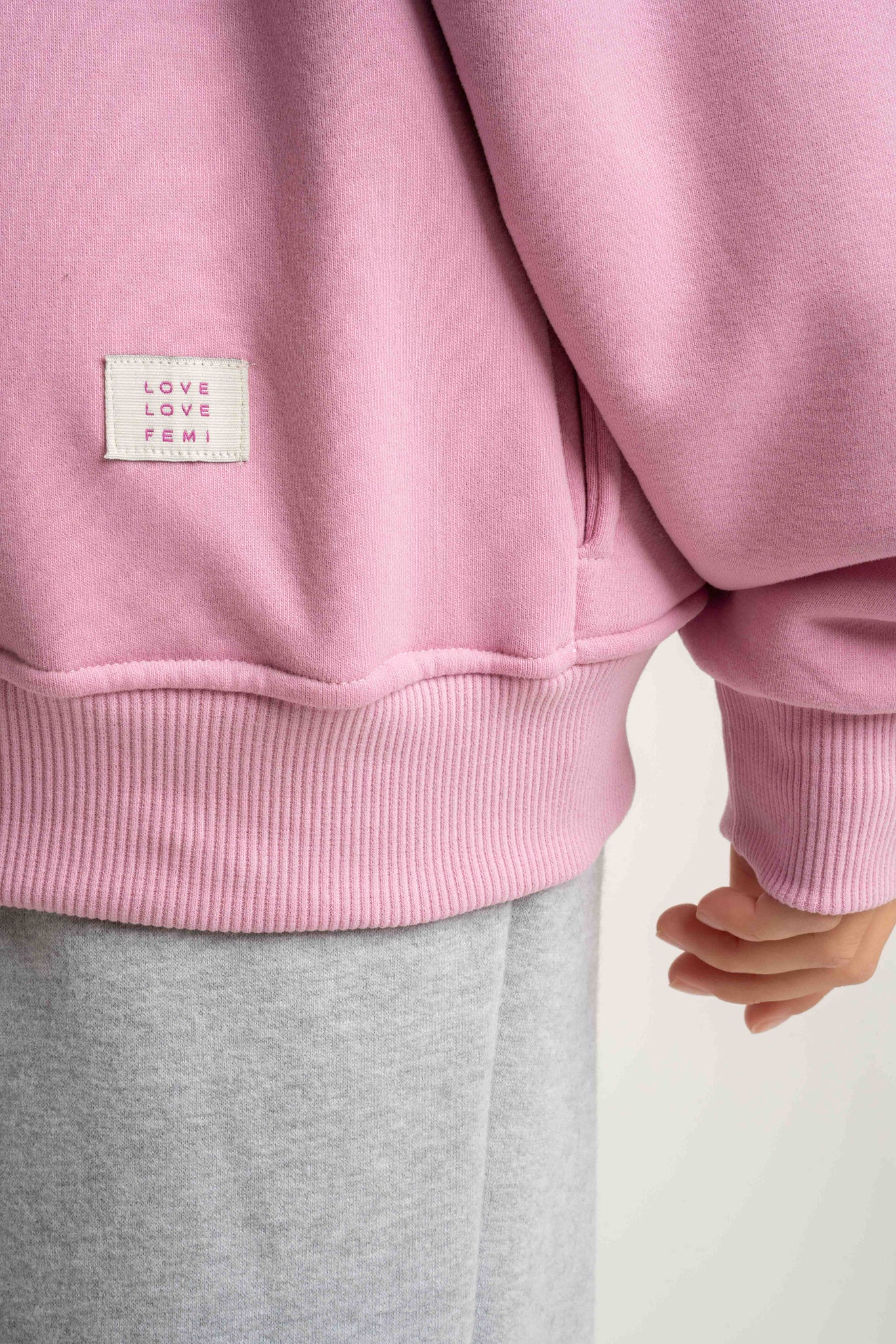 BLUZA Z KAPTUREM ROZPINANA RÓŻÓWA - FLEUR