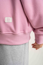 BLUZA Z KAPTUREM ROZPINANA RÓŻÓWA - FLEUR