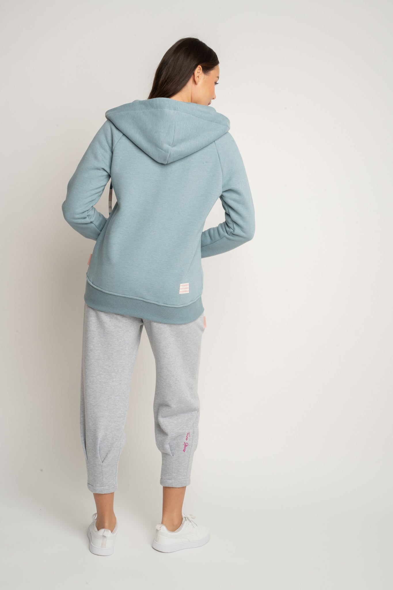 BLUZA ROZPINANA Z KAPTUREM TURKUSOWA - INI