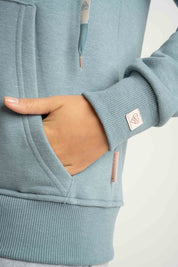 BLUZA ROZPINANA Z KAPTUREM TURKUSOWA - INI