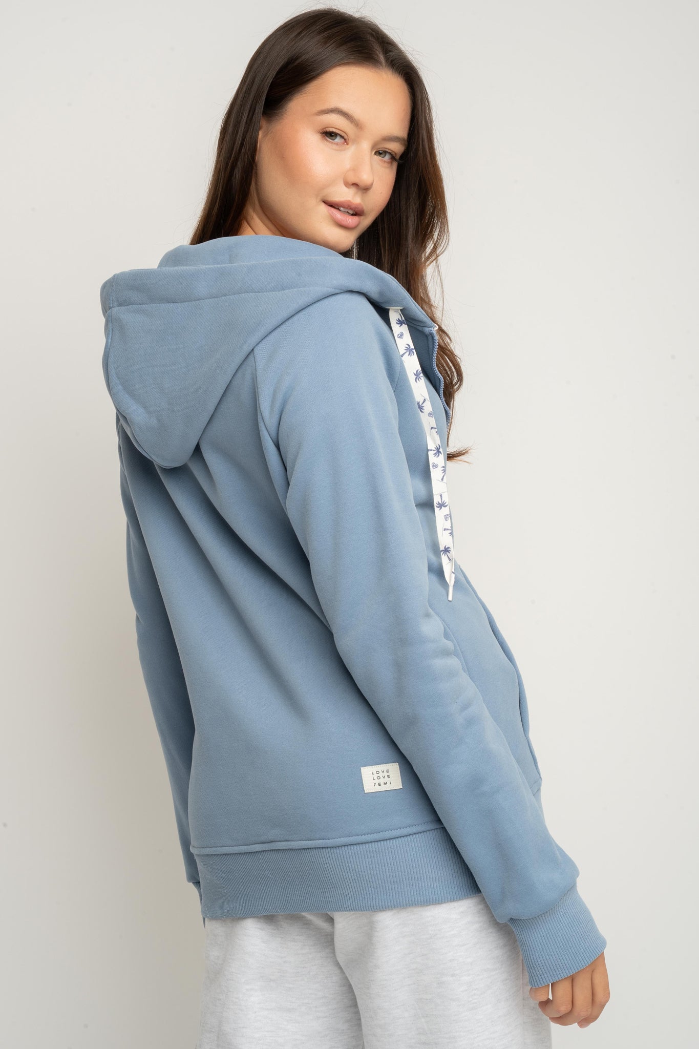 BLUZA ROZPINANA Z KAPTUREM NIEBIESKA - INI