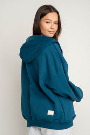 BLUZA Z KAPTUREM ROZPINANA MORSKA - FLEUR