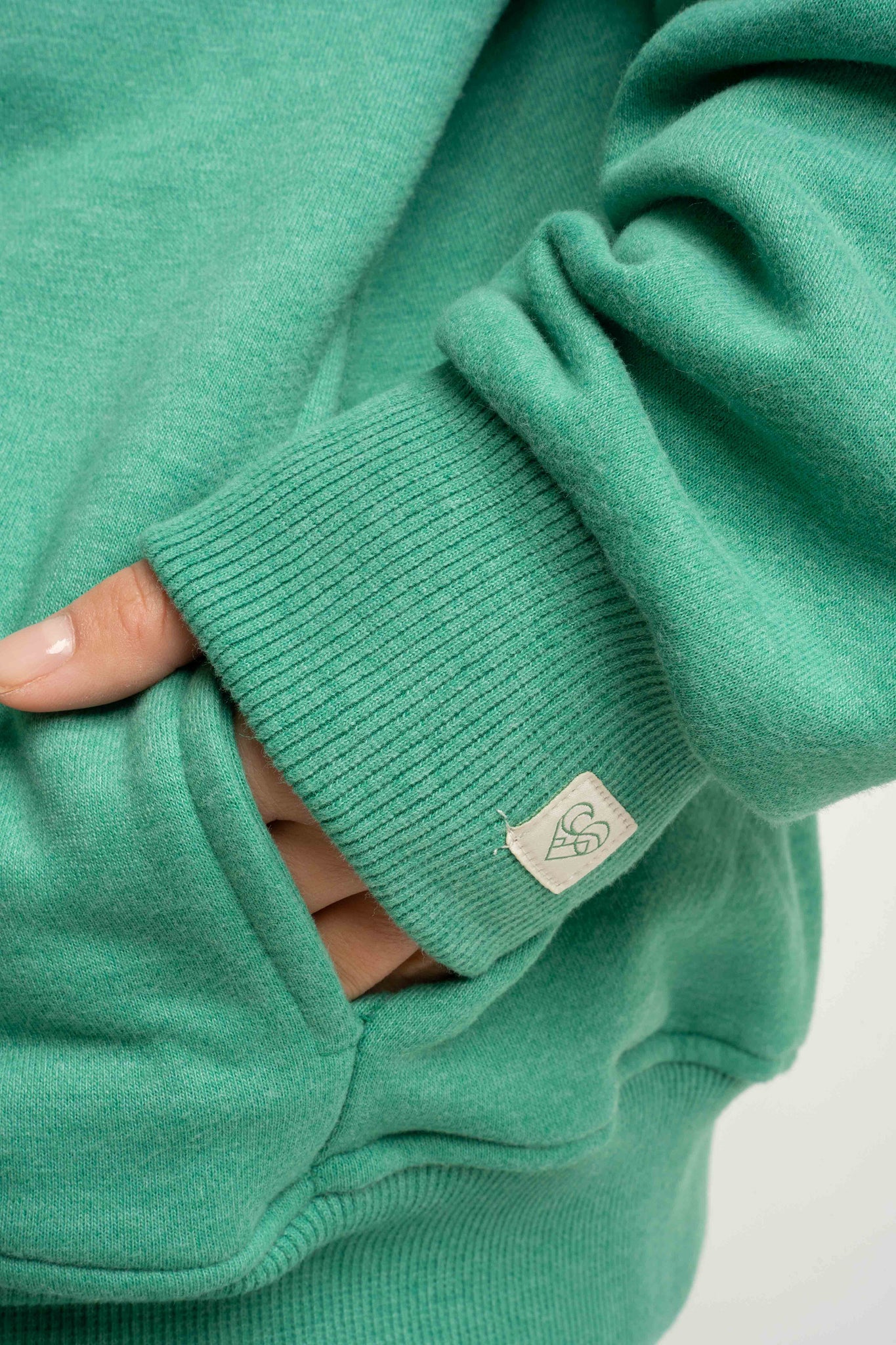 BLUZA Z KAPTUREM ROZPINANA ZIELONA - FLEUR