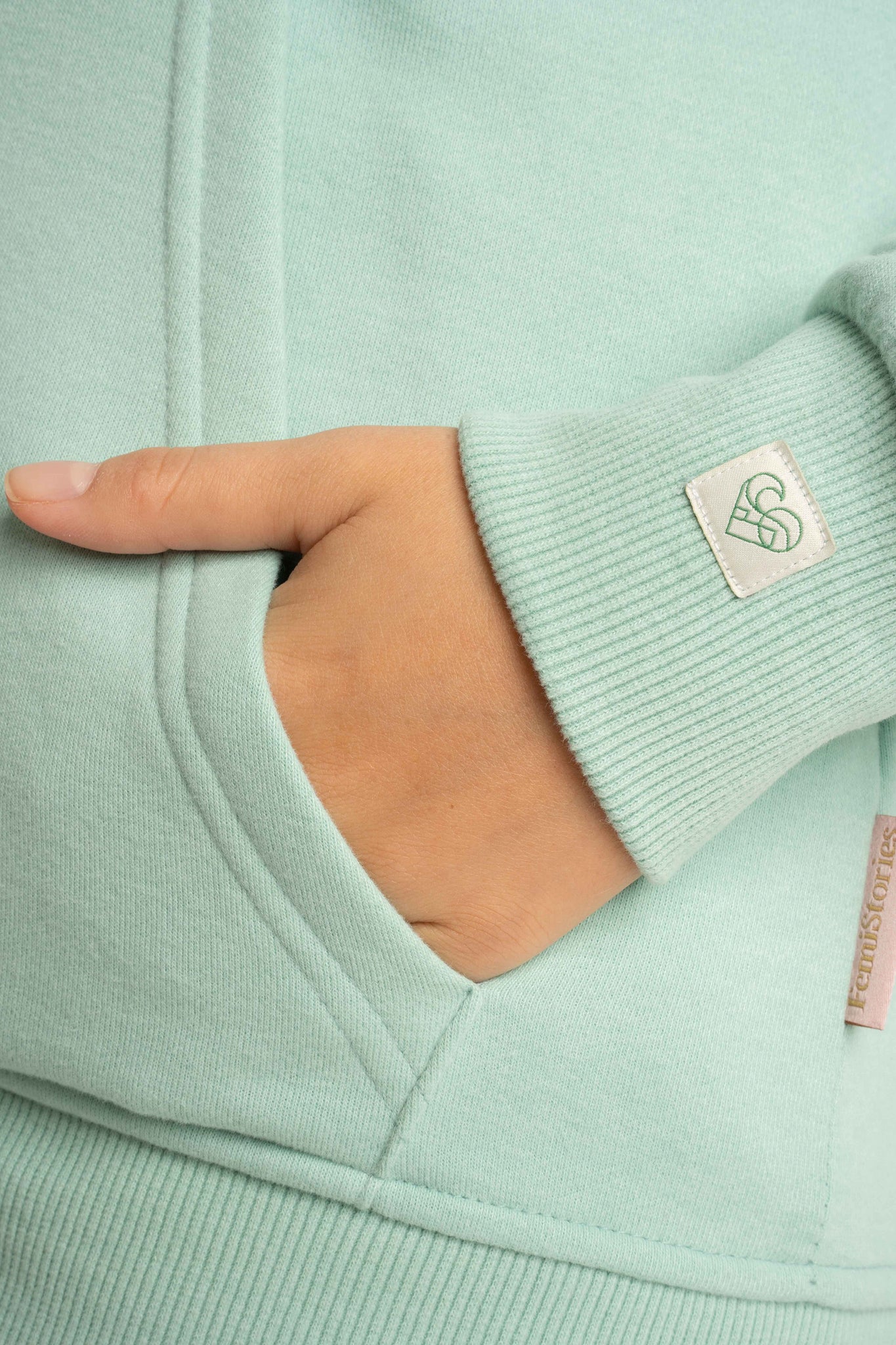 BLUZA ROZPINANA Z KAPTUREM JASNOZIELONA - INI