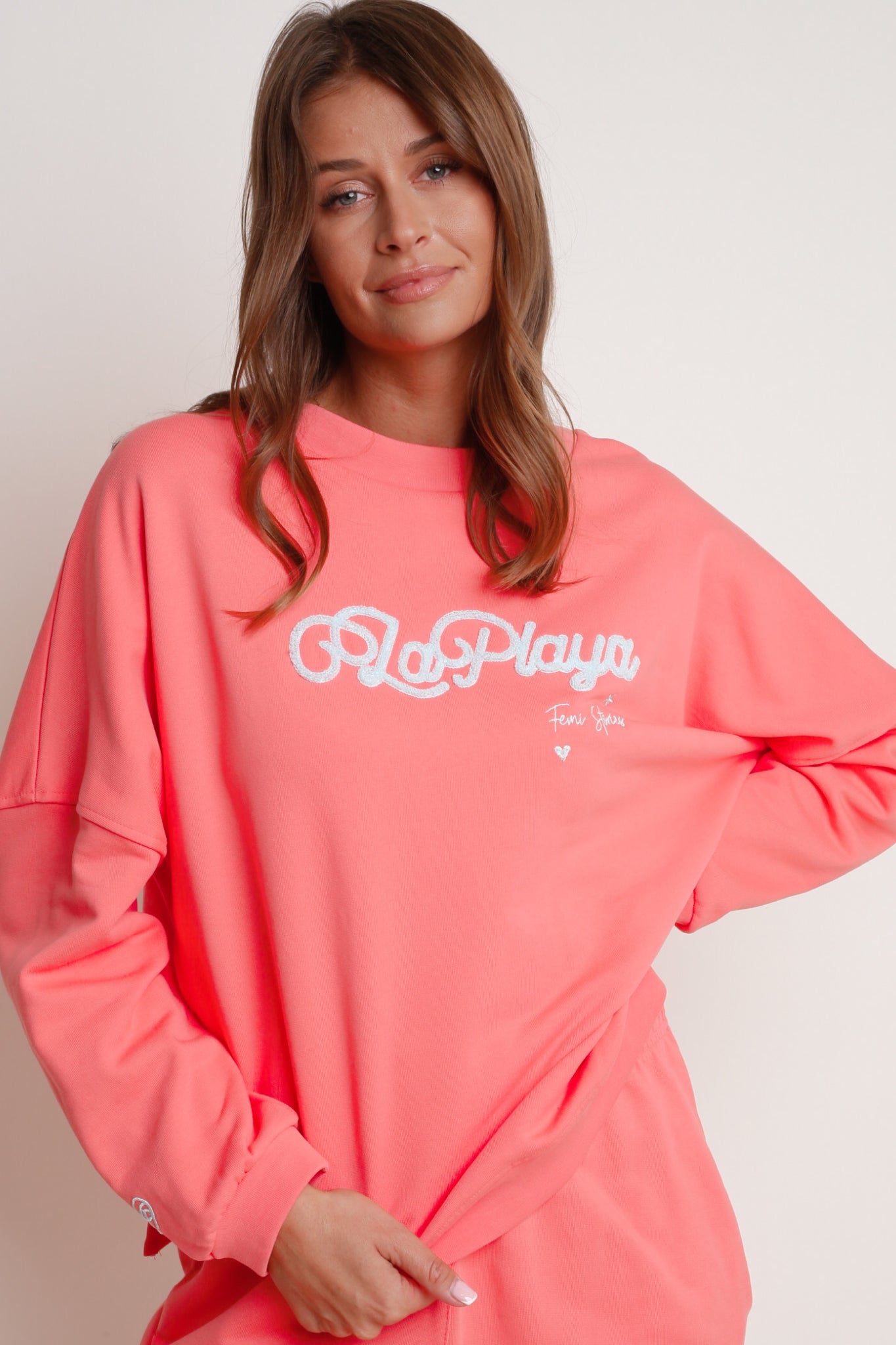 BLUZA LA PLAYA TYPU CREWNECK KORALOWA - VALD