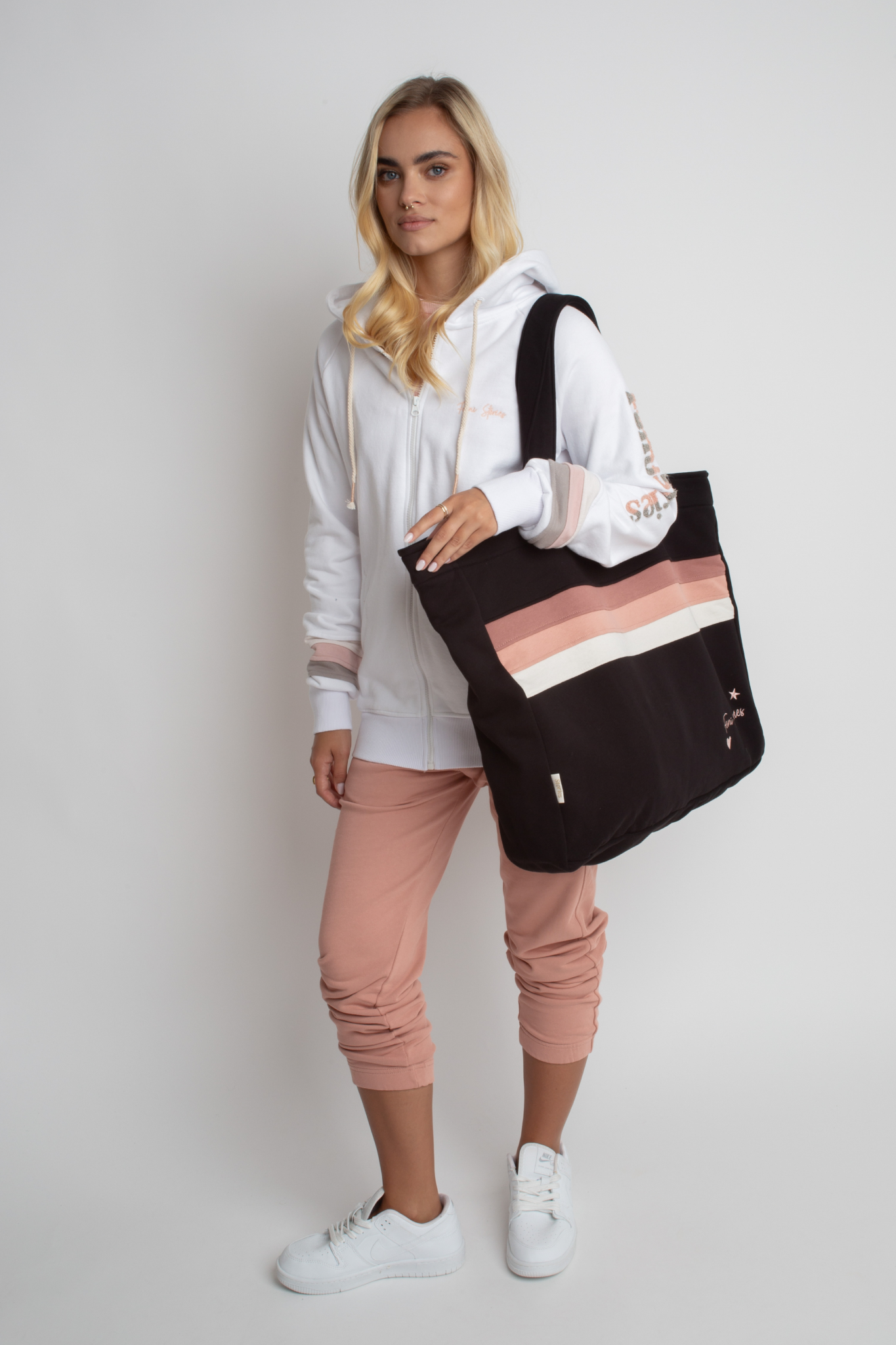 FEMI STORIES DOUBLE-SIDED SHOPPER BAG BLACK - BORA BORA