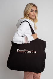 FEMI STORIES DOUBLE-SIDED SHOPPER BAG BLACK - BORA BORA