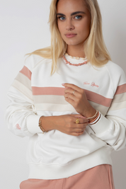 BLUZA TYPU CREWNECK KREMOWA - ANNIE