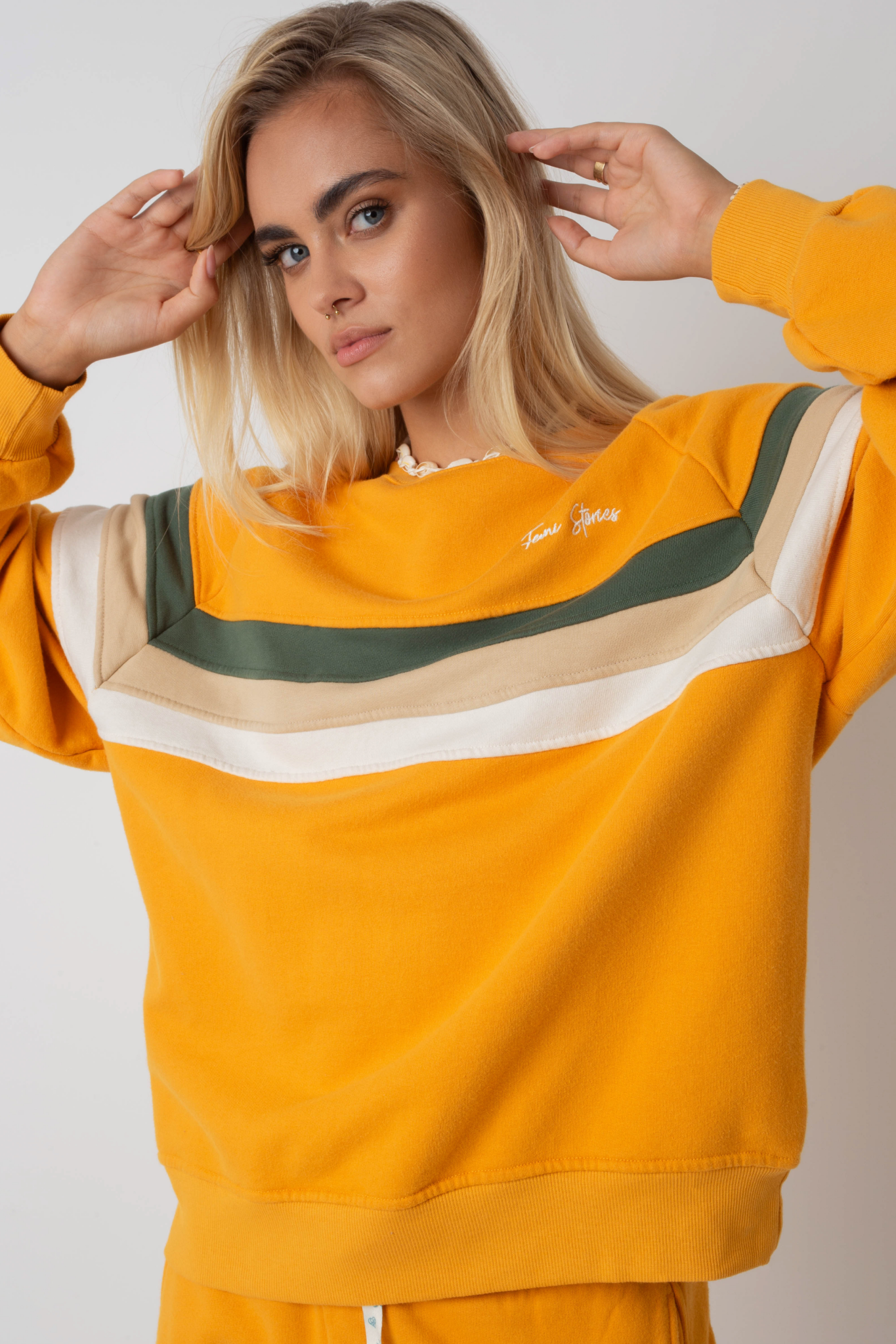 BLUZA TYPU CREWNECK ŻÓŁTA - ANNIE