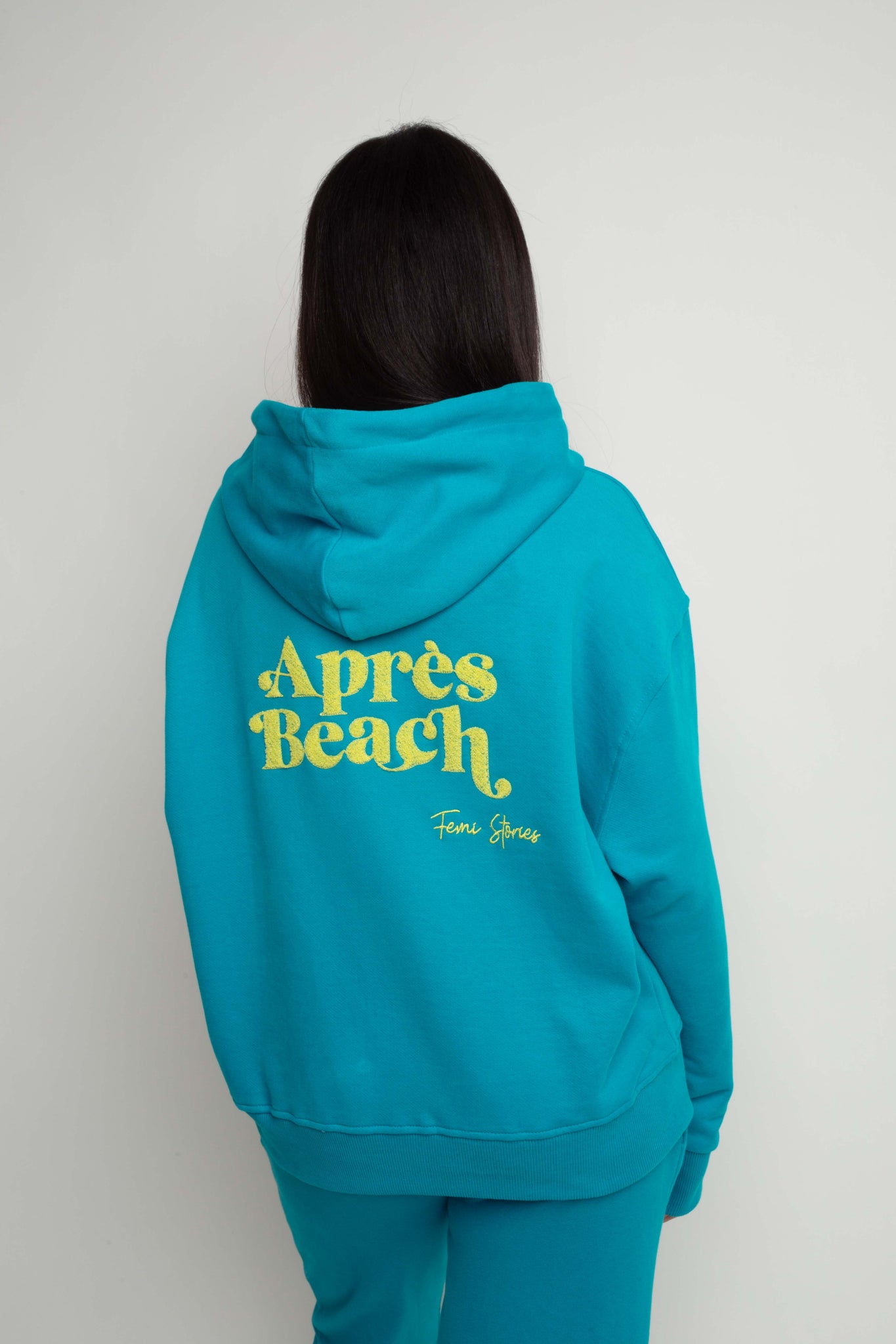 BLUZA Z KAPTUREM TURKUSOWA APRES BEACH - AURENA