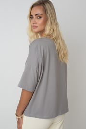 T-SHIRT OVERSIZE ANTRACYTOWY - BIANCA