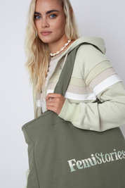FEMI STORIES DOUBLE-SIDED SHOPPER BAG KHAKI - BORA BORA
