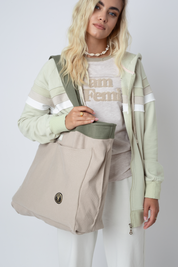 FEMI STORIES DOUBLE-SIDED SHOPPER BAG KHAKI - BORA BORA
